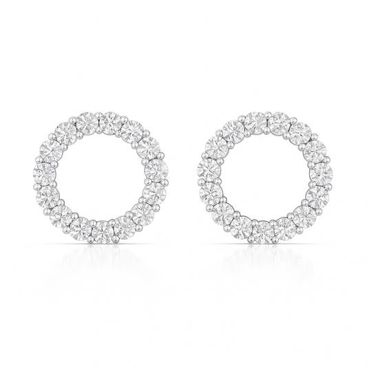 3MM Pave Eternity Moissanite Earrings in 925 Sterling Silver