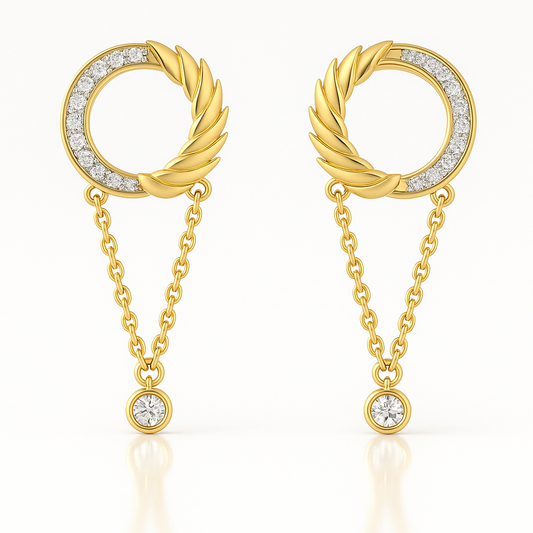 Eternal Grace Natural Diamond Earrings in 18K Gold