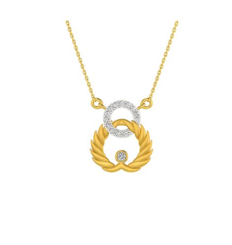 Circle of Triumph Natural Diamond Necklace in 18K Gold
