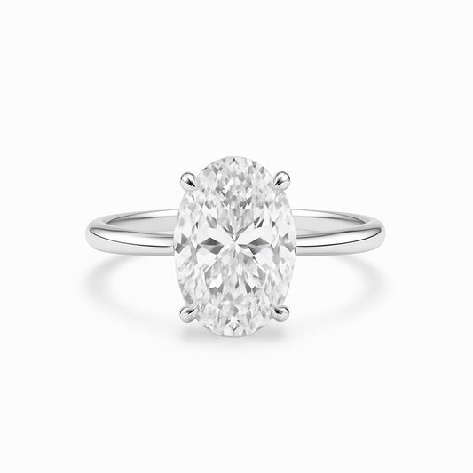 Diamond ring with a white background