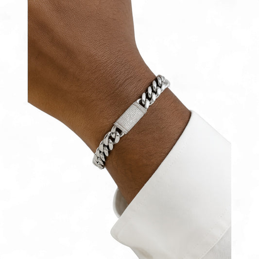 Cuban Link Moissanite Bracelet in 925 Sterling Silver