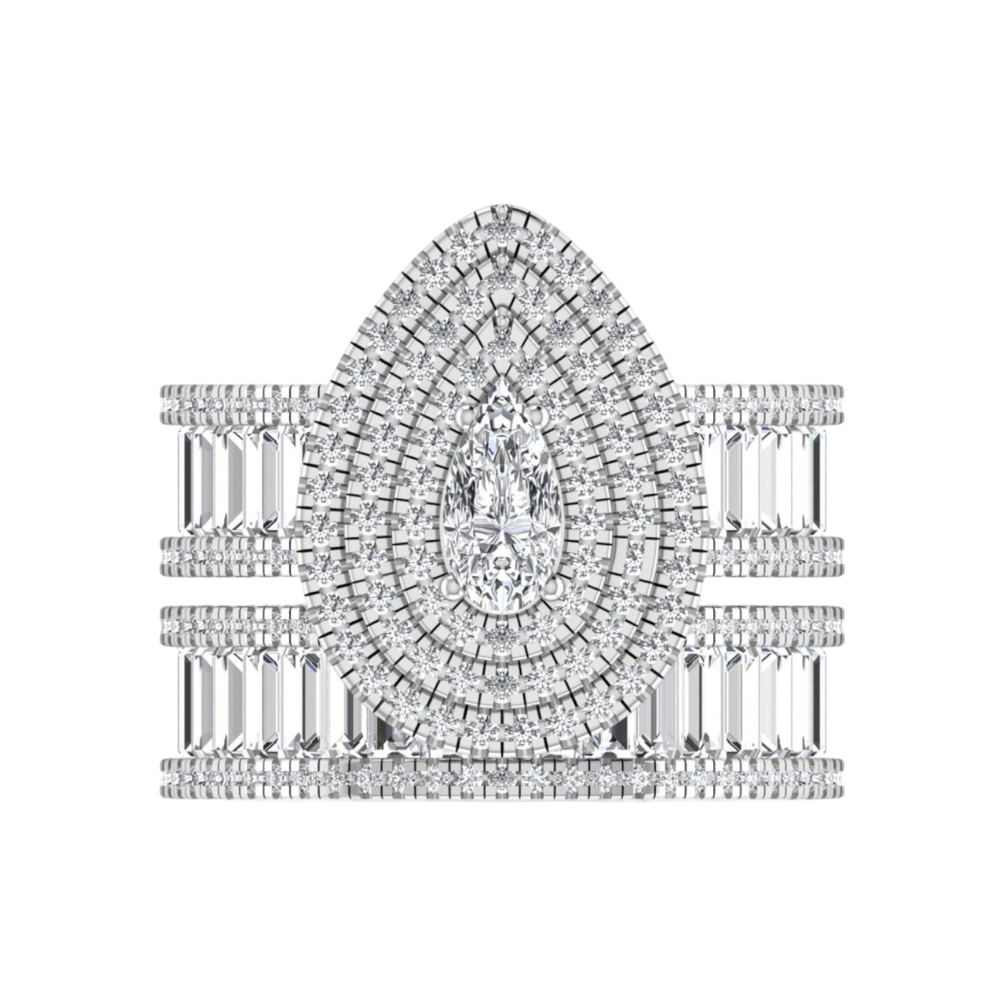 Doris Pear Cut Moissanite Bride Set in 18KT Gold