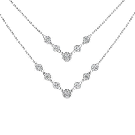 Double Layered Drop Natural Diamond Necklace
