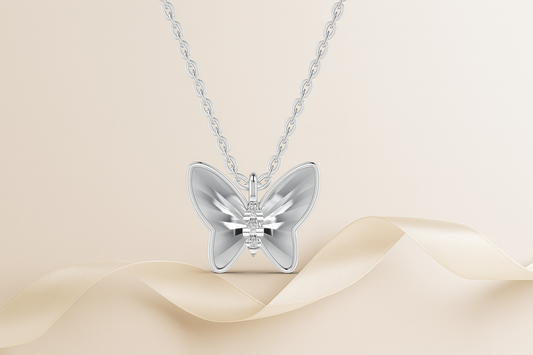 Flutura Butterfly Natural Diamond Necklace in 18K Gold