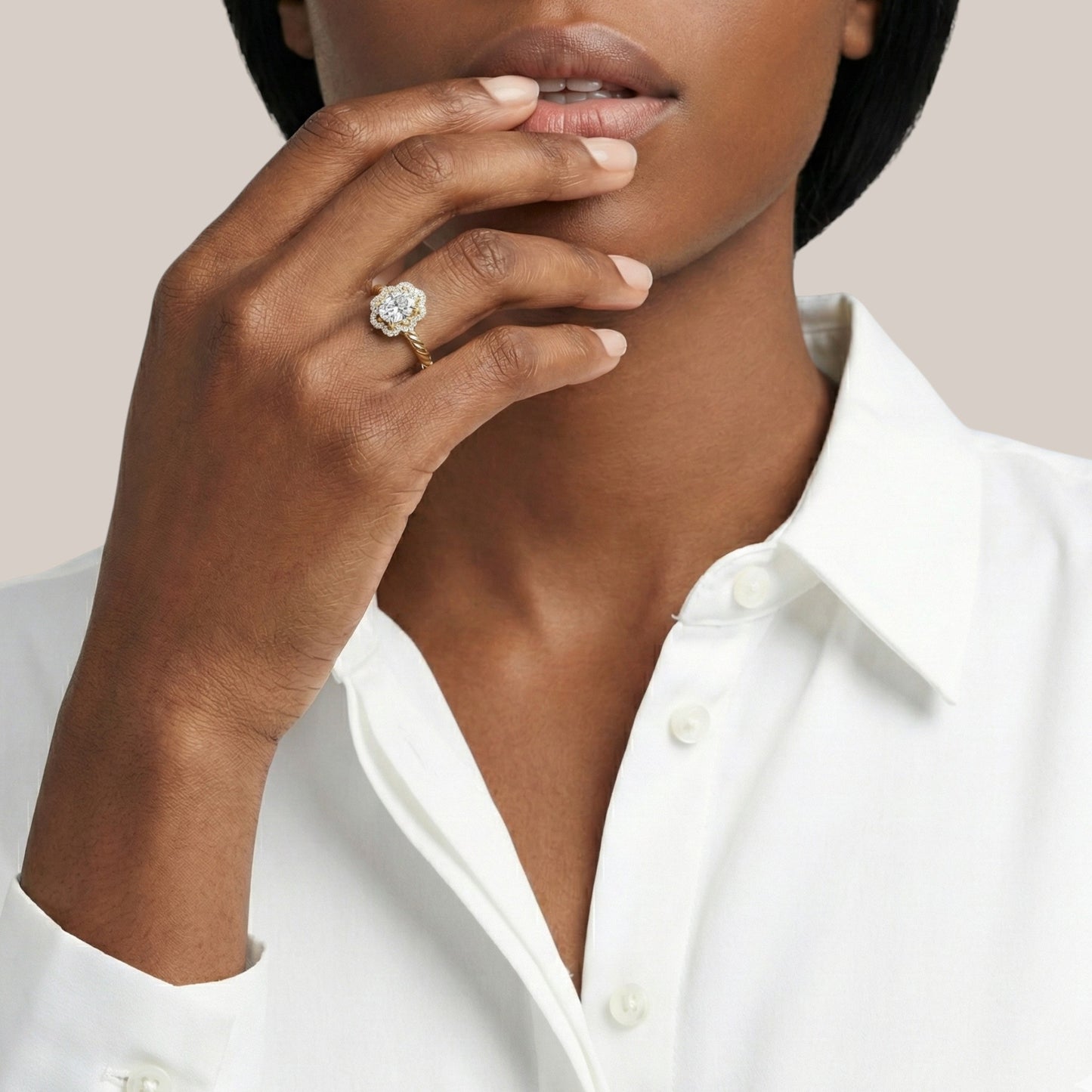 Ziora Lab Grown Diamond Engagement Ring in 18KT Gold