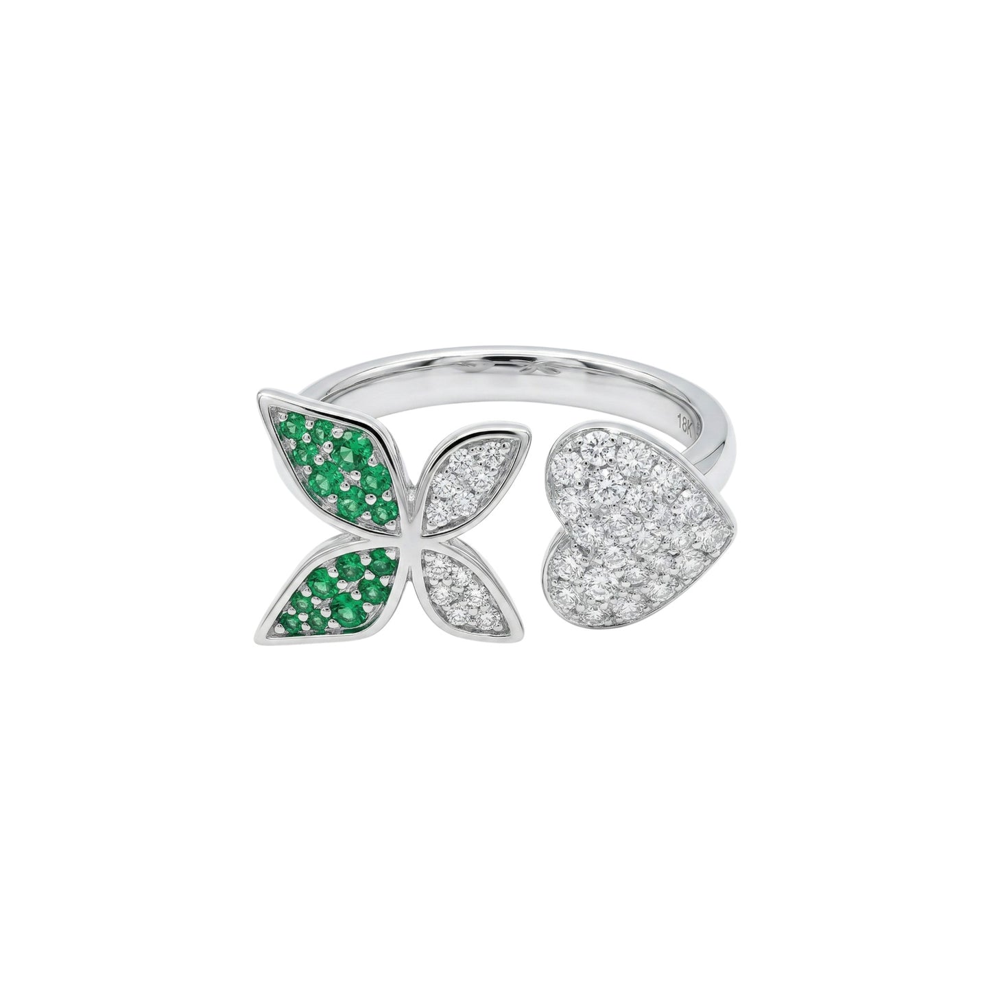 Elaris Bloom Moissanite Cuff Ring in 925 Sterling Silver
