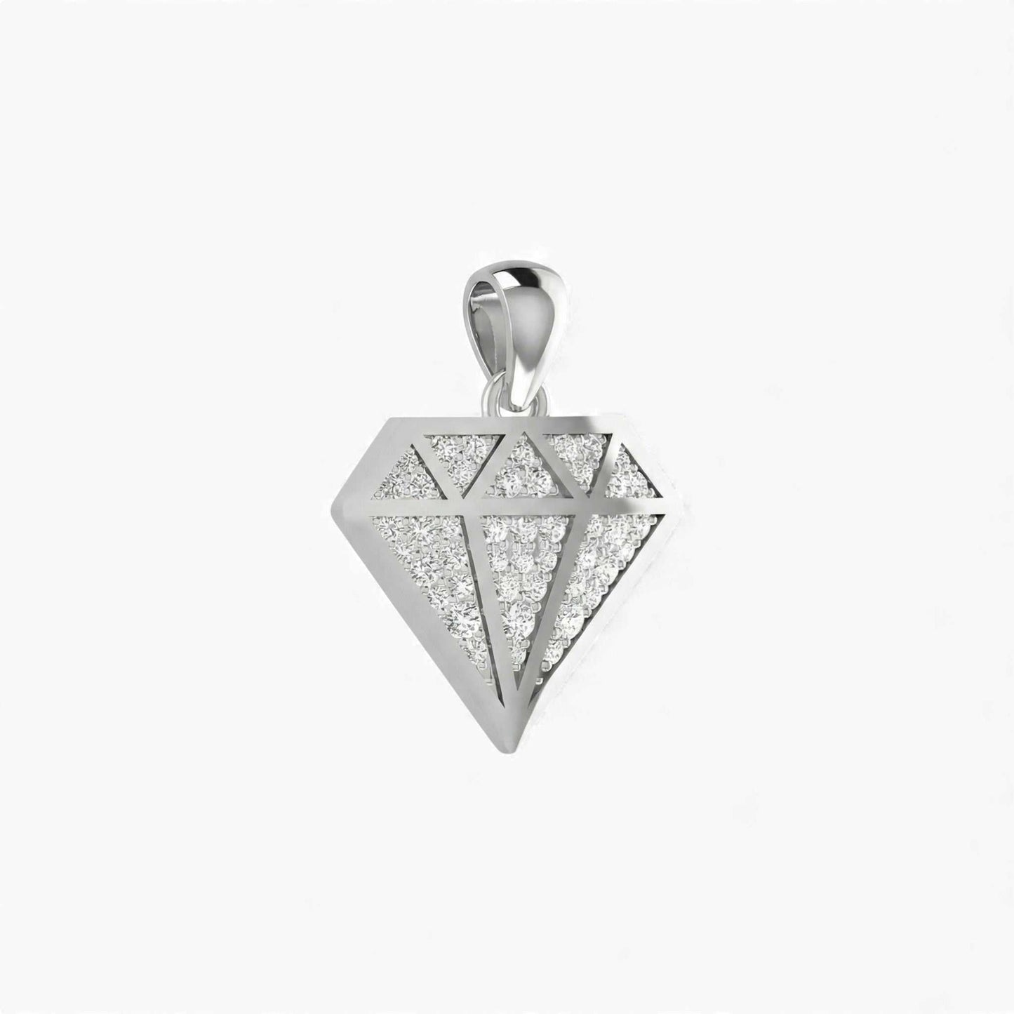 Prism natural diamond pendant in 18KT gold with geometric design and sparkling diamonds