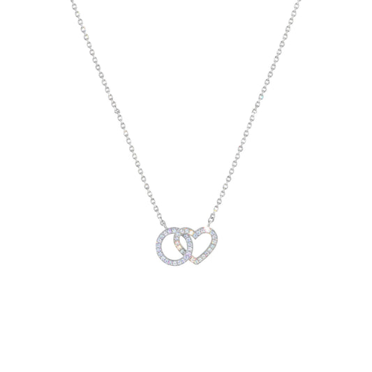 Eternal Round & Heart Diamond Necklace in 18KT Gold