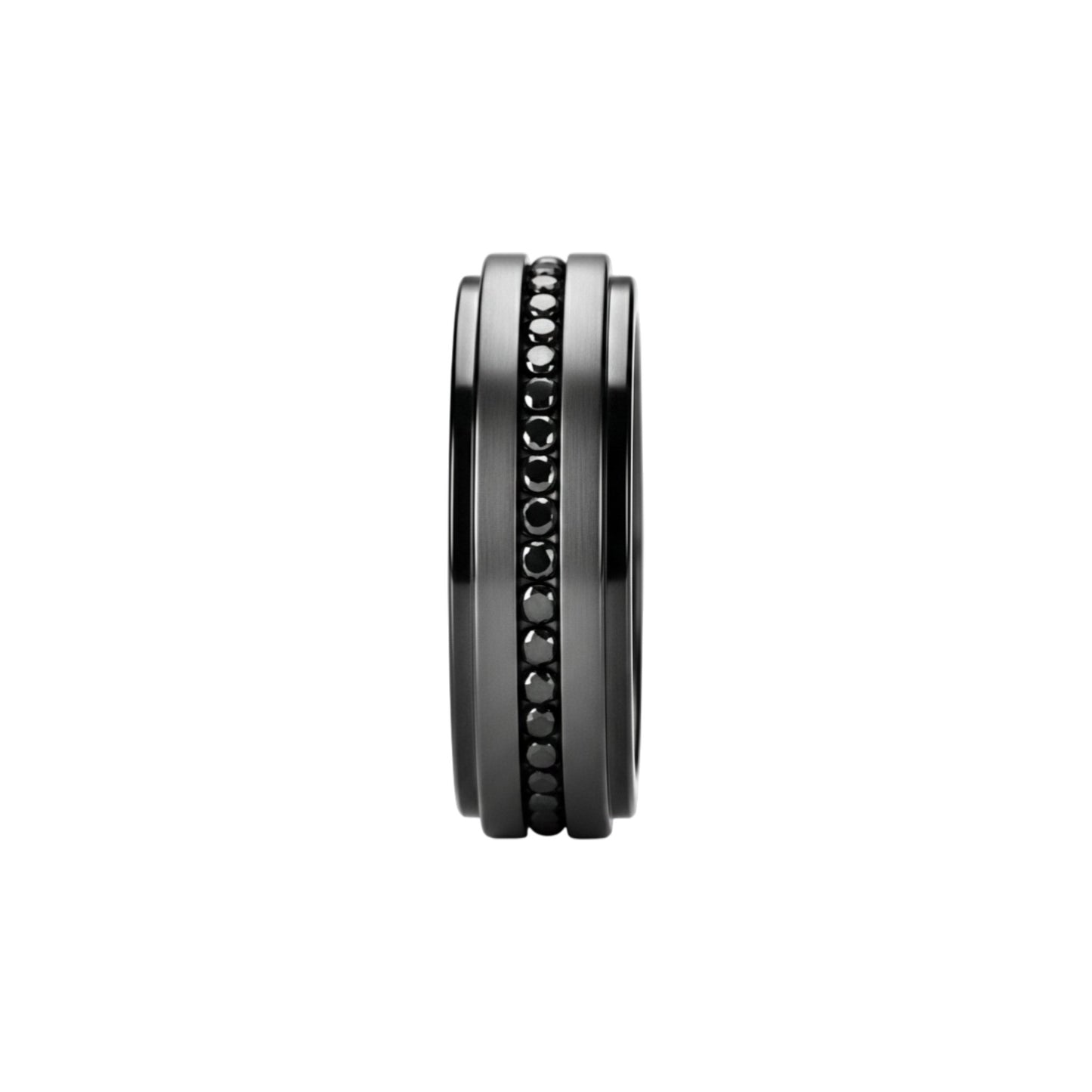 Emma Black Natural Diamond Band in Black Gold