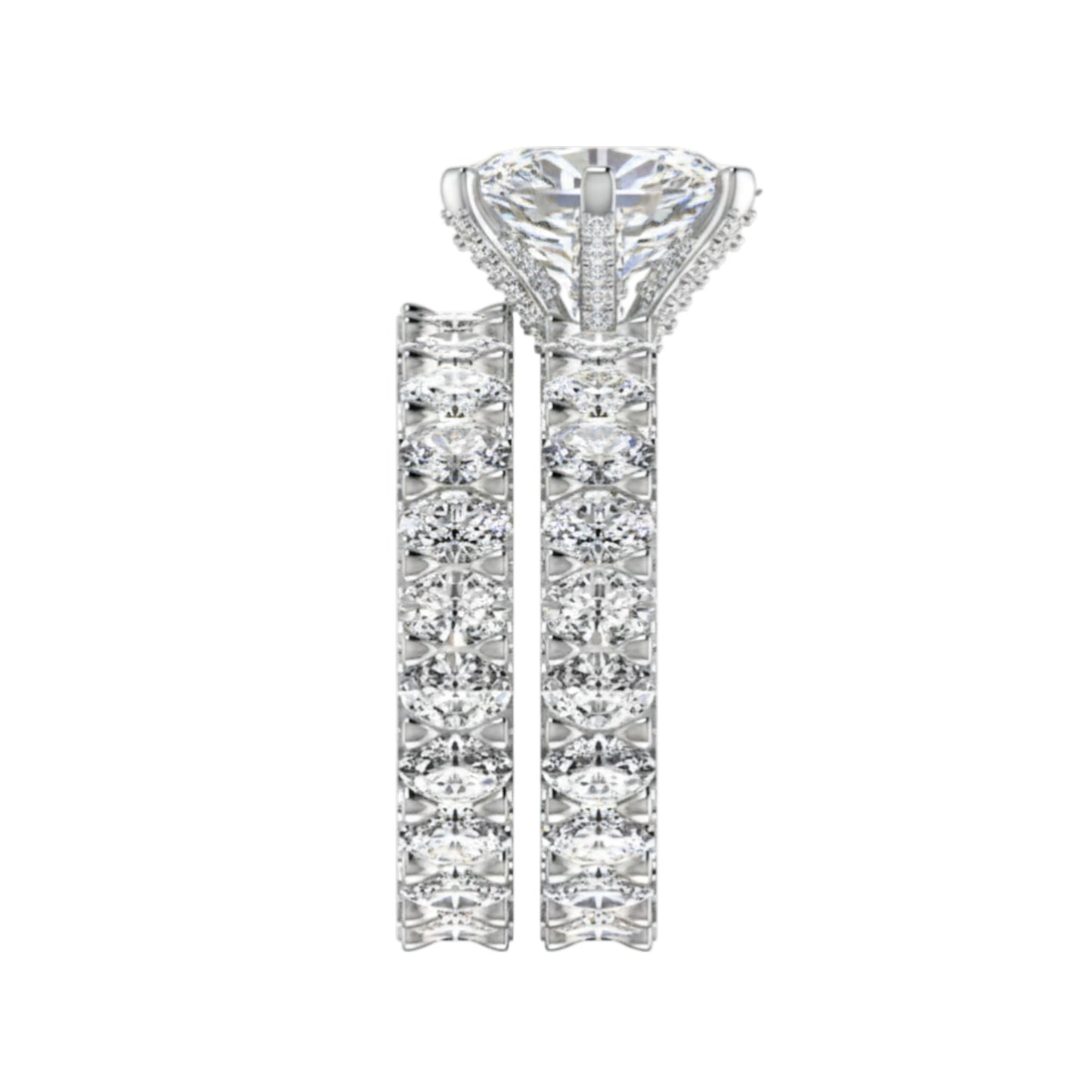 Ene Oval Cut Bride Set in Platinum