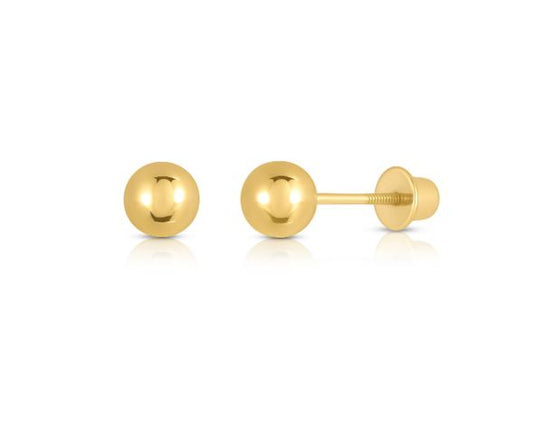 Gold Ball Studs in 18K Gold