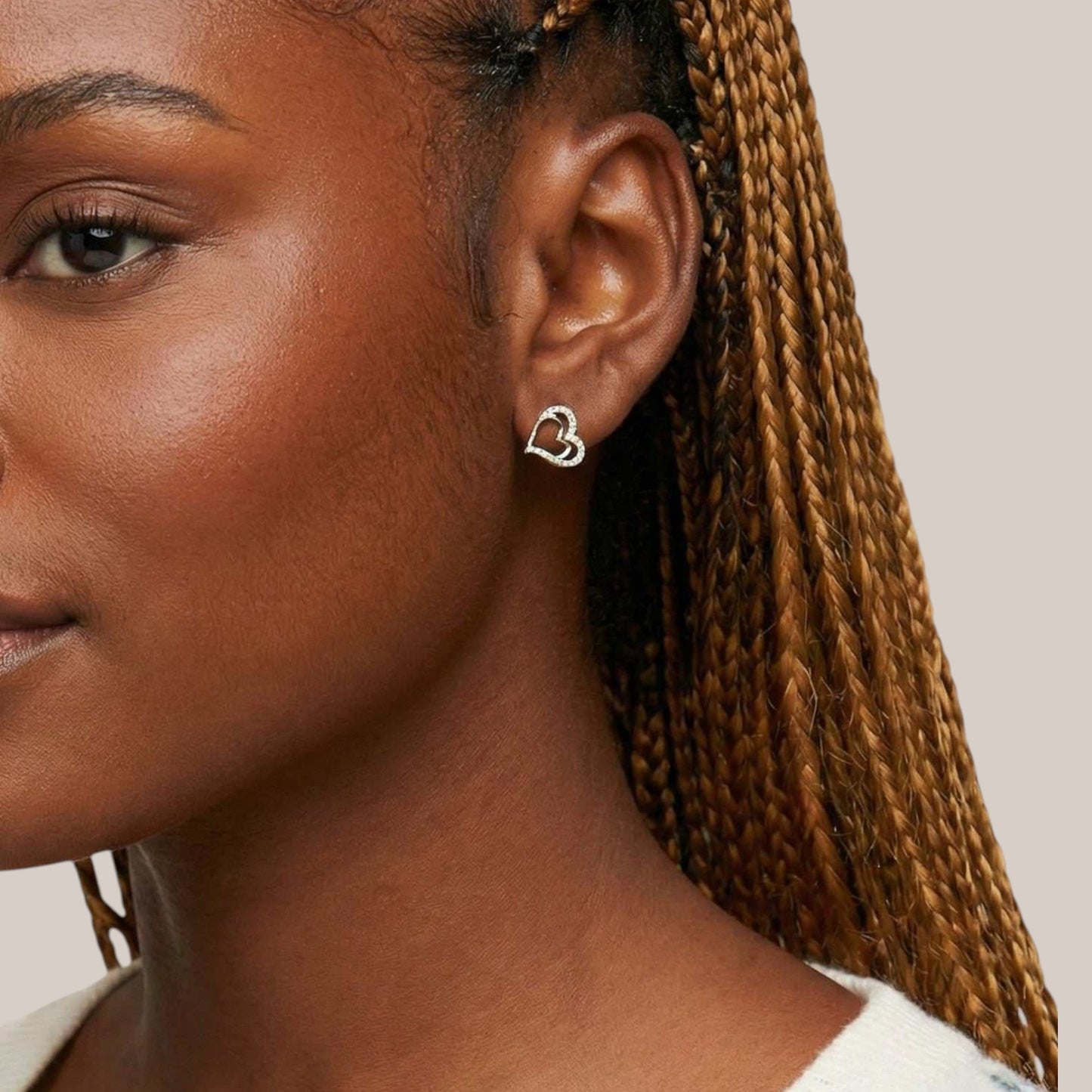 Graceful Heart Studs in 18KT Gold