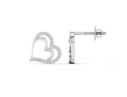 Heart-shaped earring on a white background