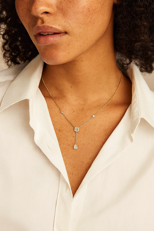 Constance 1.5mm Drop Diamond Necklace in 18K Gold