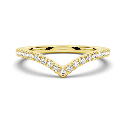 Wishbone Curve Natural Diamond Band in 10K Gold