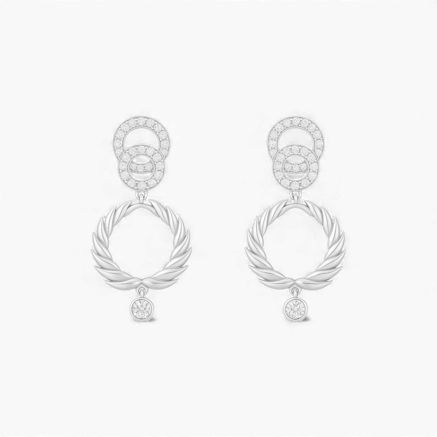 Infinity Heart Natural Diamonds Earrings in 18KT Gold