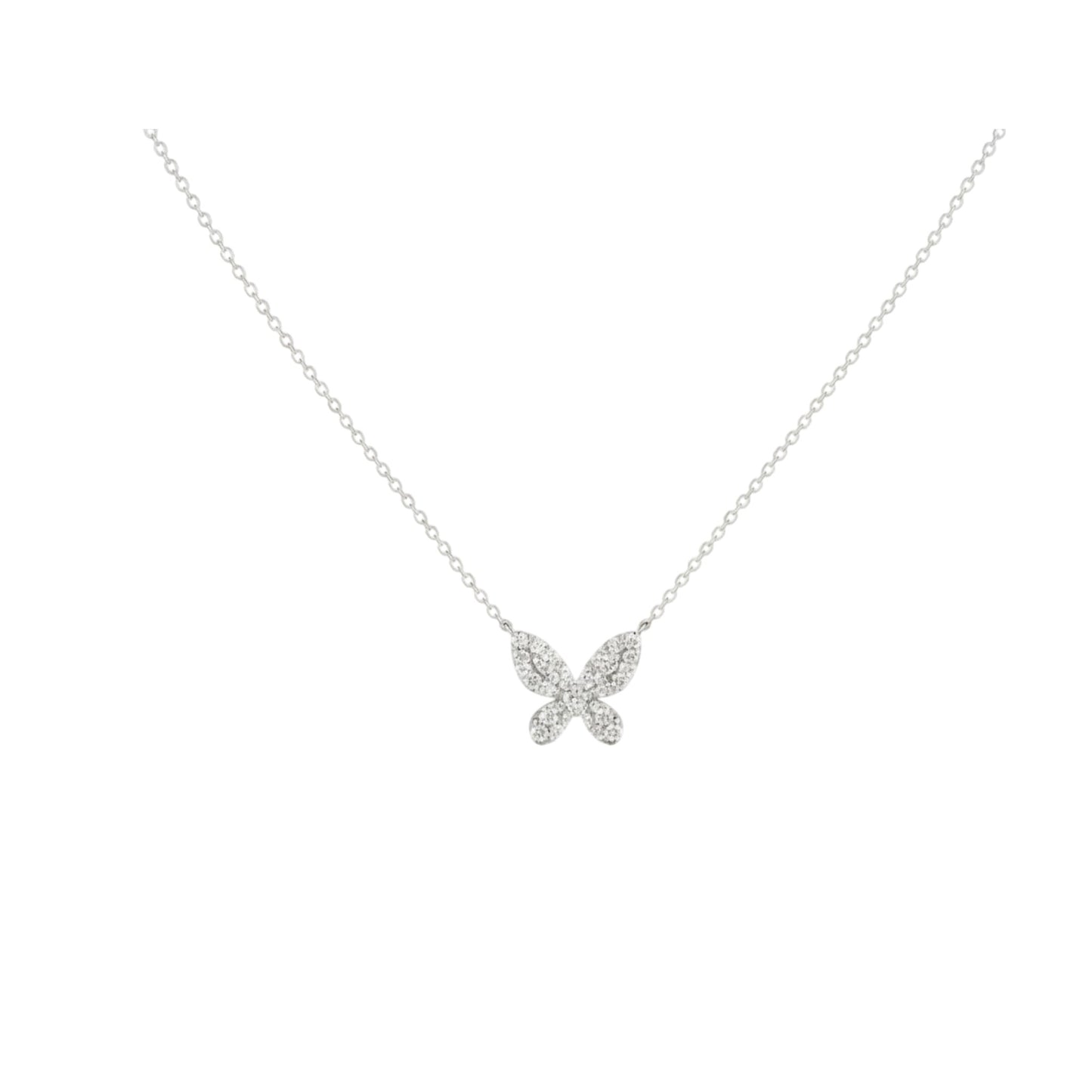 Katie Butterfly Moissanite Necklace in 925 Sterling Silver