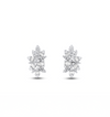 A pair of lyra-shaped diamond stud earrings in 18 karat gold.