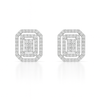 Pair of diamond earrings on a white background