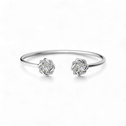 Moonstone Moissanite Bracelet in 925 Sterling Silver