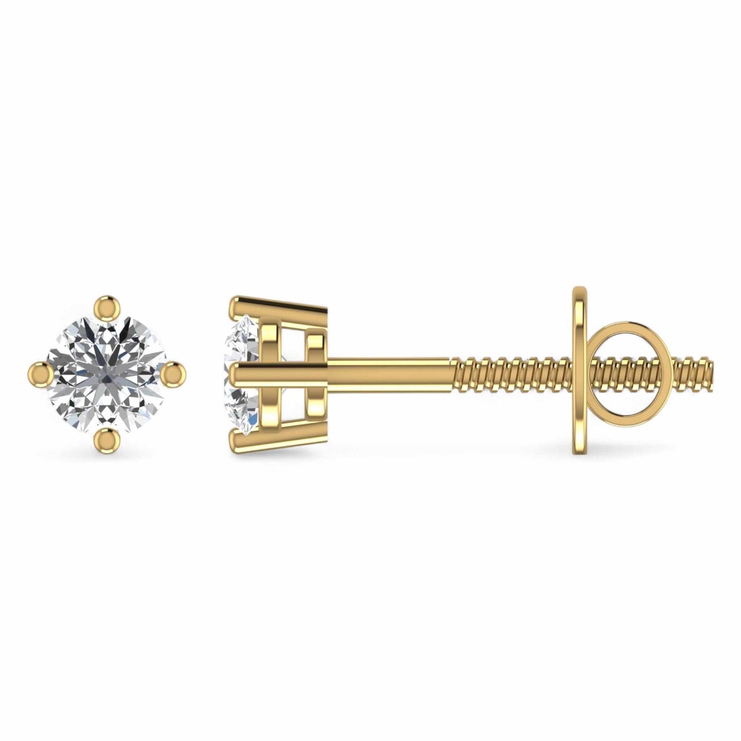 2MM Natural Diamond Studs in 18KT Gold