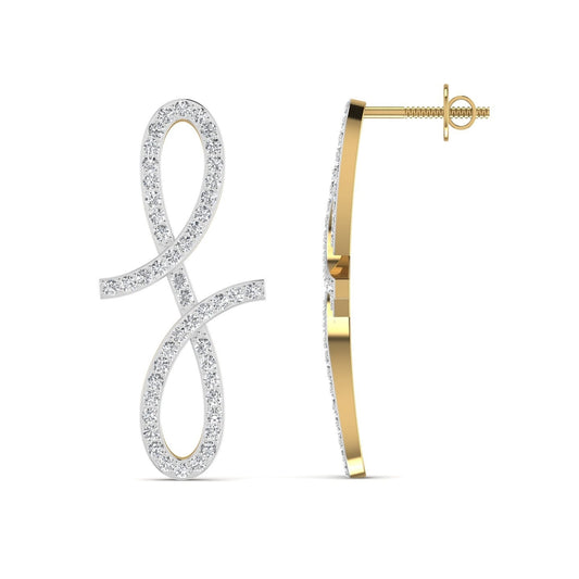 Oiza Infinie Pave Diamond Earrings in 18K Gold