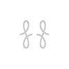 Pair of silver earrings on a white background