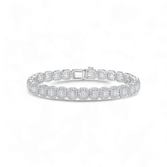 Ola Iced Out Moissanite Tennis Bracelet in 925 Sterling Silver