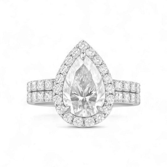 Ola Pear Cut Moissanite Bride Set in 925 Sterling Silver