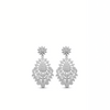 A pair of 18 karat gold drop earrings encrusted with natural diamonds