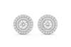 Pair of diamond earrings on a white background