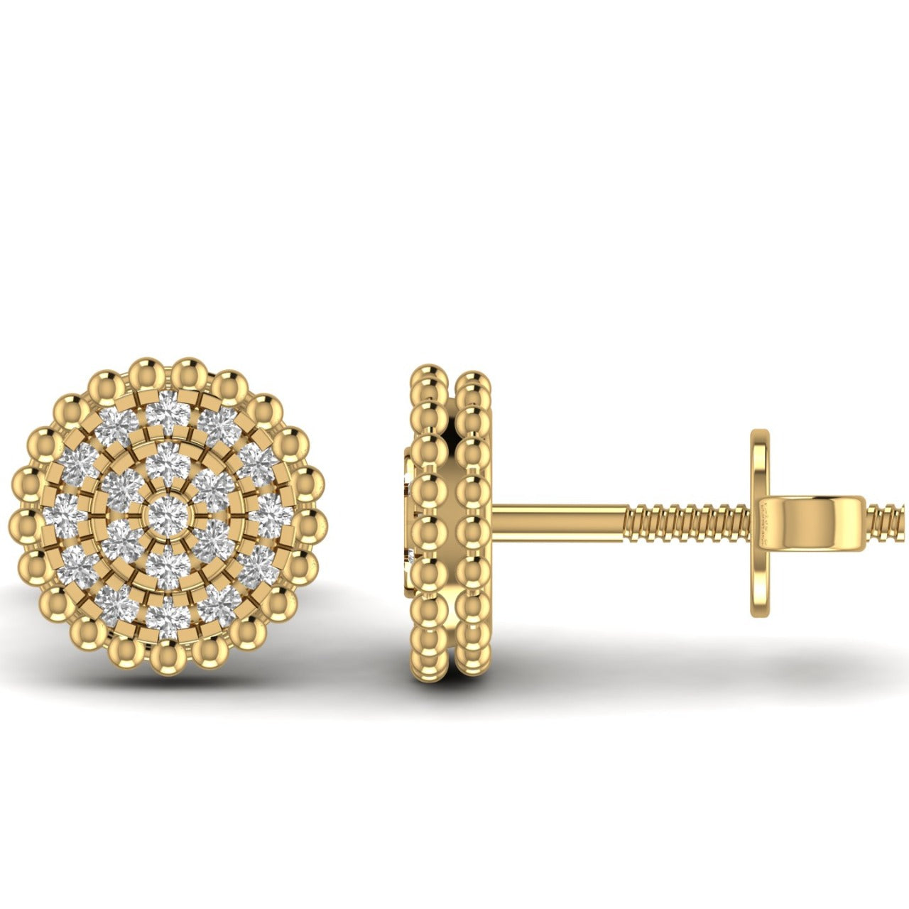 Ava Natural Diamond Studs in 18K Gold