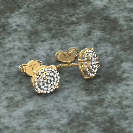 Everyday Diamond Cluster Studs in 18K Gold