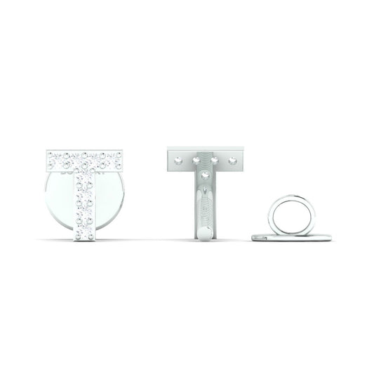 T "Initial" Diamond Stud in 18K Gold