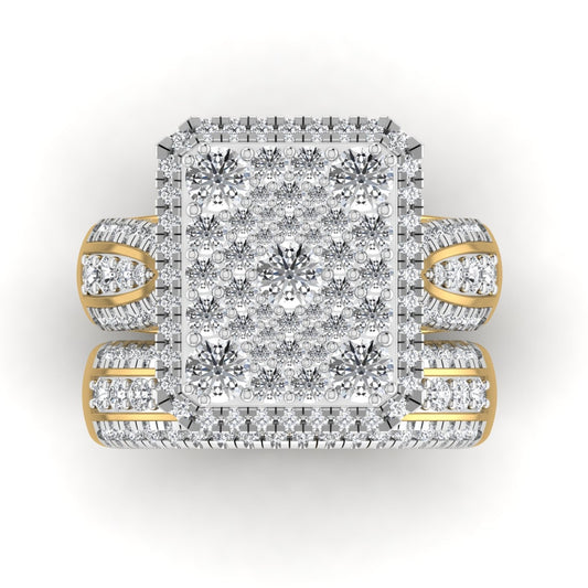 Amanda Radiant Cut Diamond Bride Set in 18K Gold
