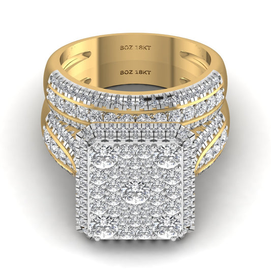 Amanda Radiant Cut Diamond Bride Set in 18K Gold