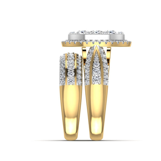 Amanda Round Cut Diamond Bridal Set in 18K Gold