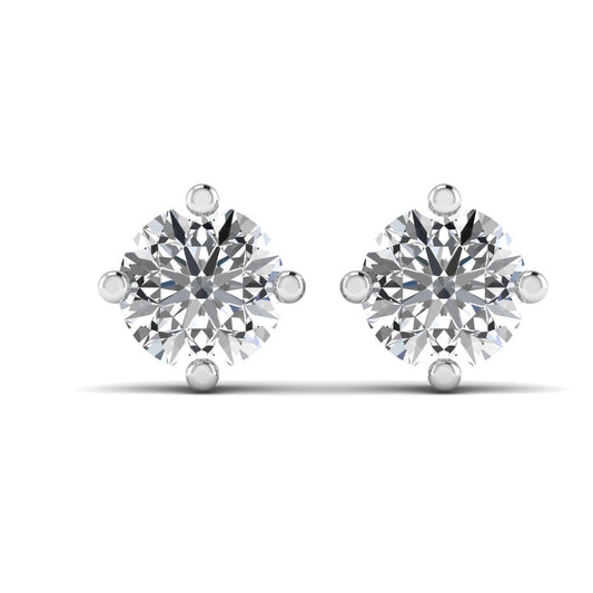 0.33CT Solitaire Natural Diamond Studs in 18K Gold