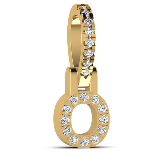 Mini 0.11ct Initial Diamond Pendant in 18K Gold