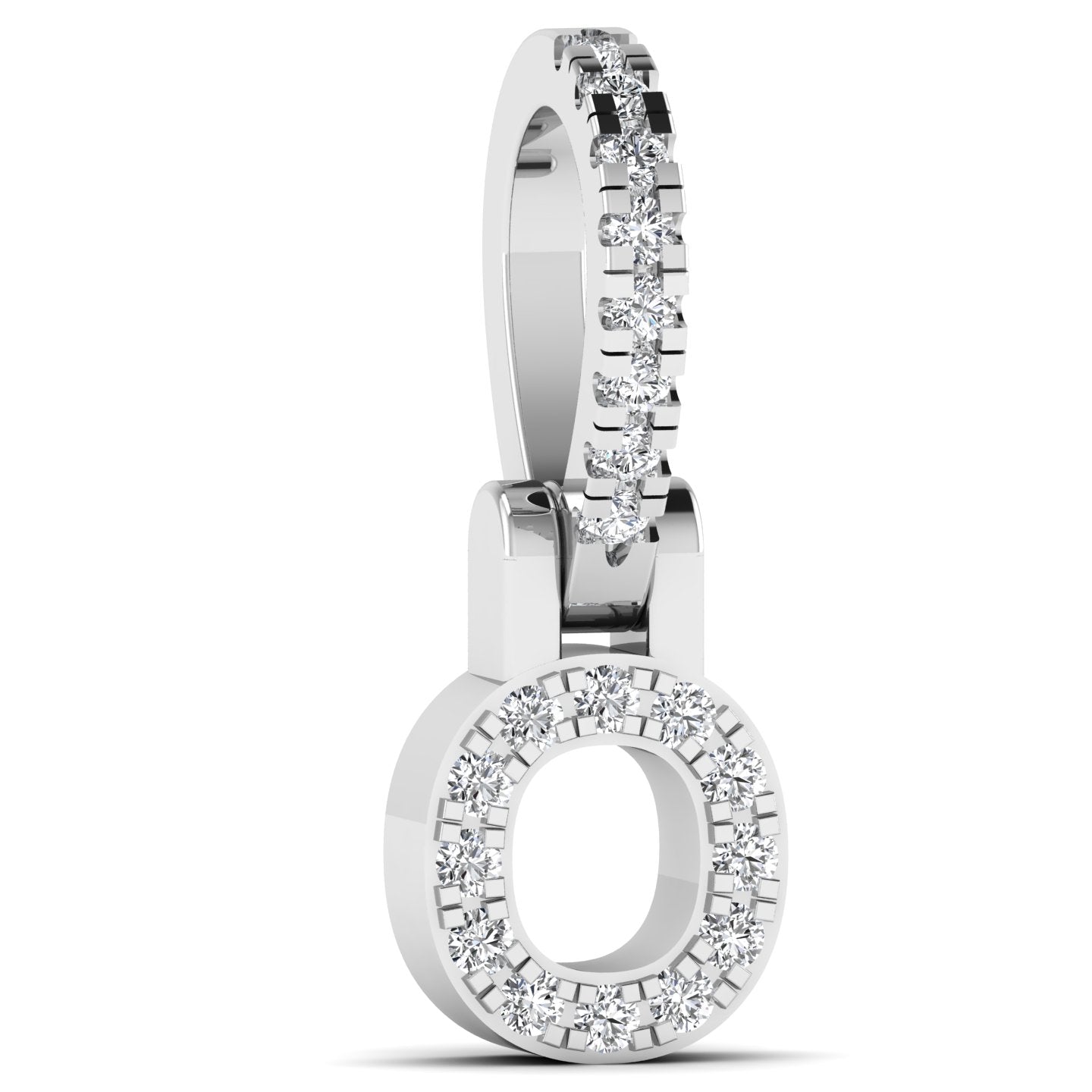 Mini 0.11ct Initial Diamond Pendant in 18K Gold