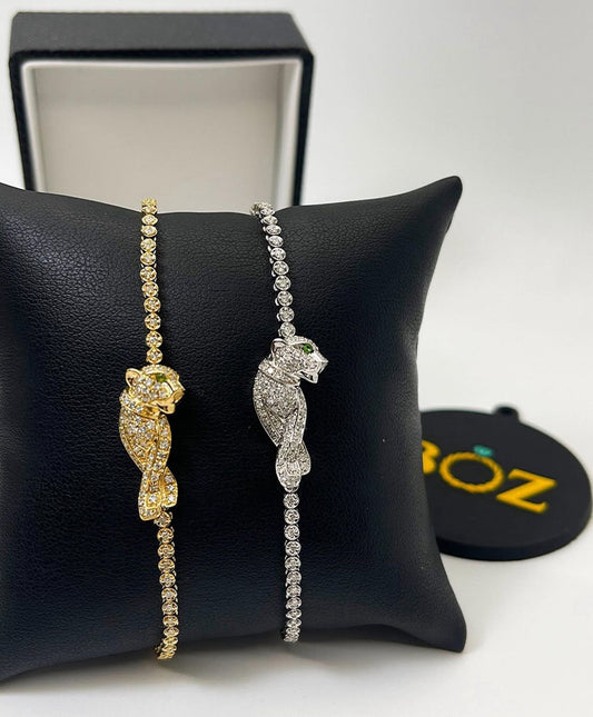 Full Panther Diamond Bracelet in 18K Gold