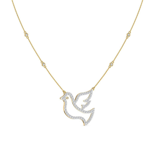 Shiloh Dove Diamond Necklace in 18K Gold