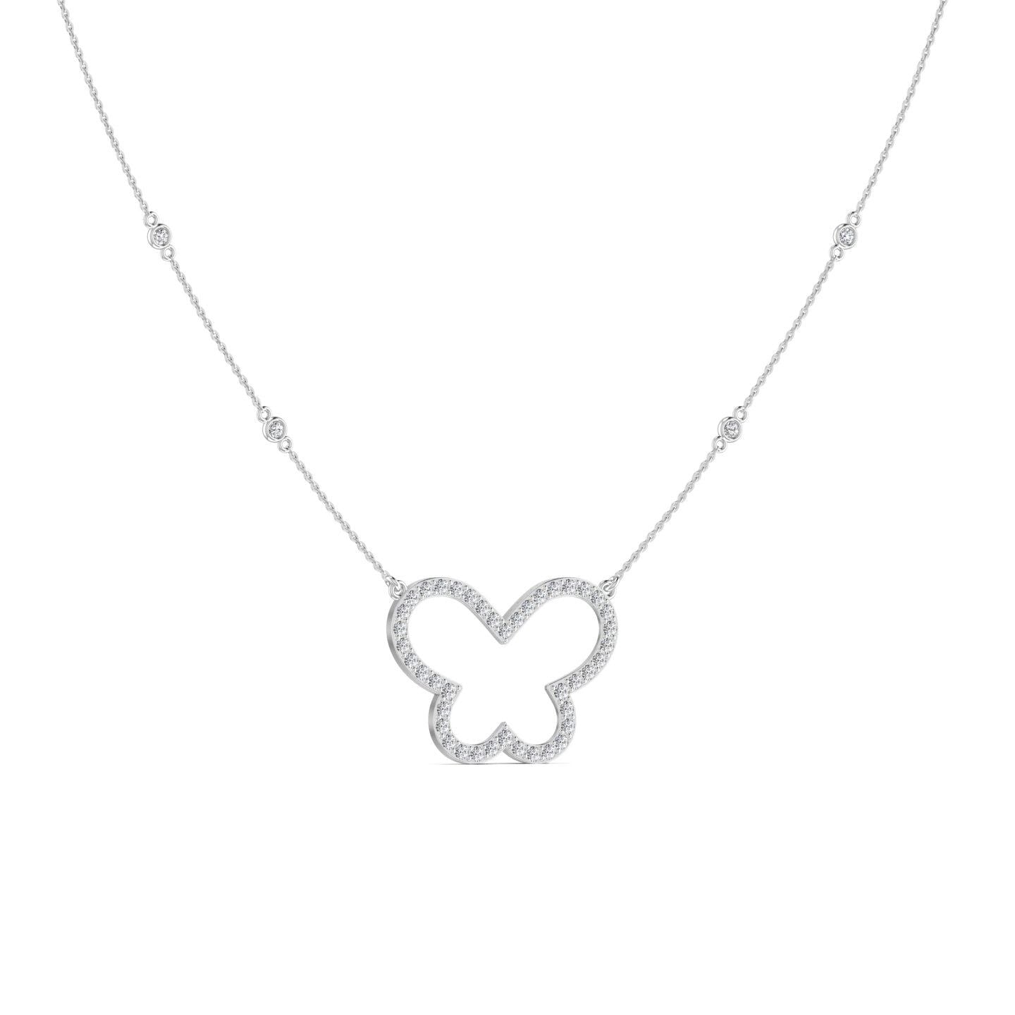 Zahara Butterfly Diamond Necklace in 18K Gold