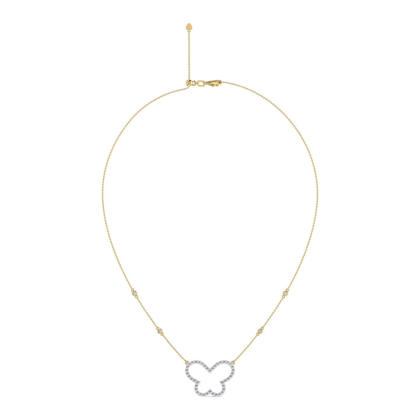 Zahara Butterfly Diamond Necklace in 18K Gold