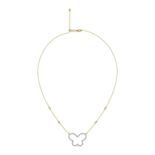 Zahara Butterfly Diamond Necklace in 18K Gold