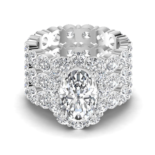 Aurora Grandeur Oval Bride Set in 18K Gold