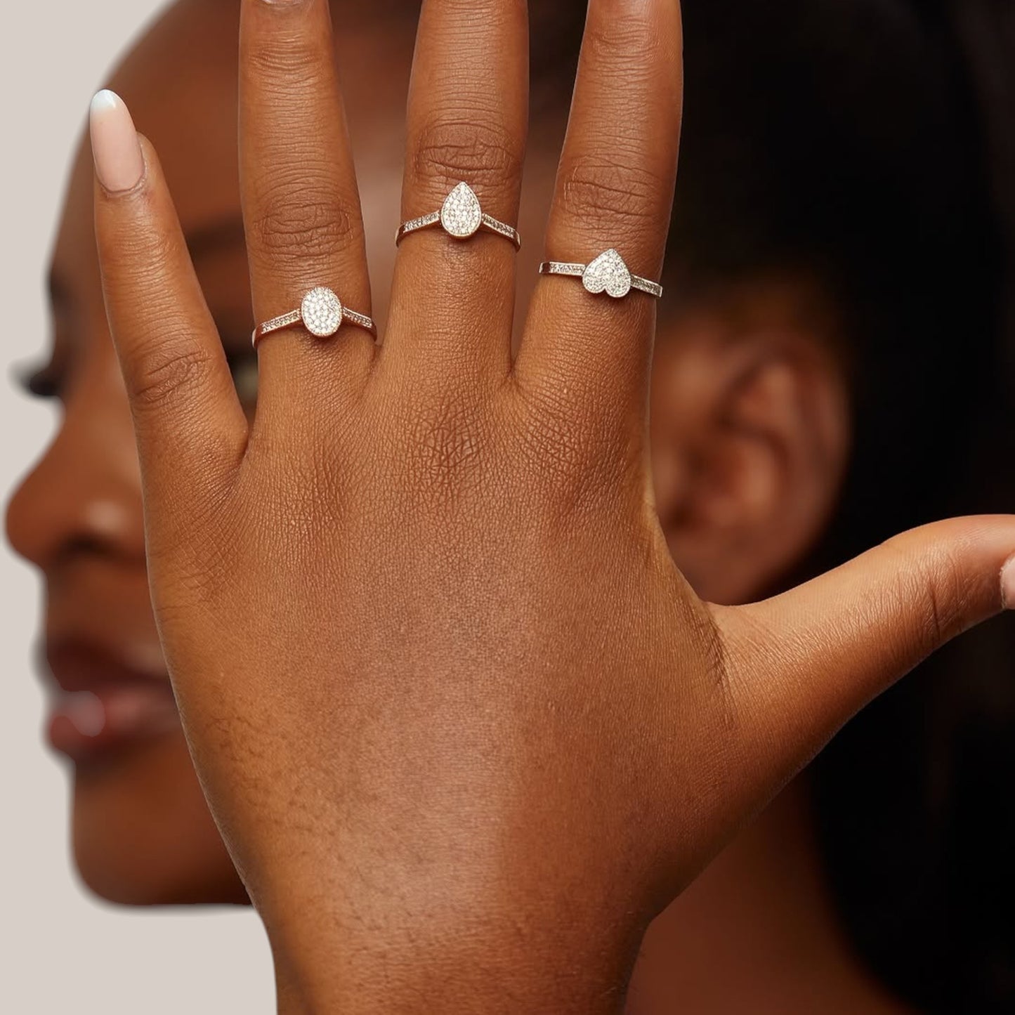 Pearl Pear Cut Diamond Engagement Ring in 10KT Gold