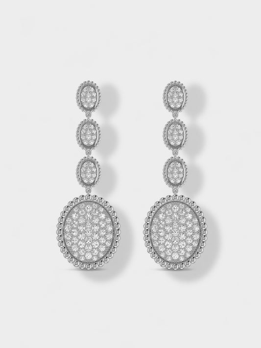 Meena Tear Drop Moissanite Earrings in 925 Sterling silver