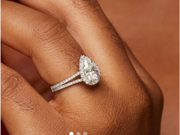 Leona Pear Cut CZ Engagement Ring in 925 Sterling Silver