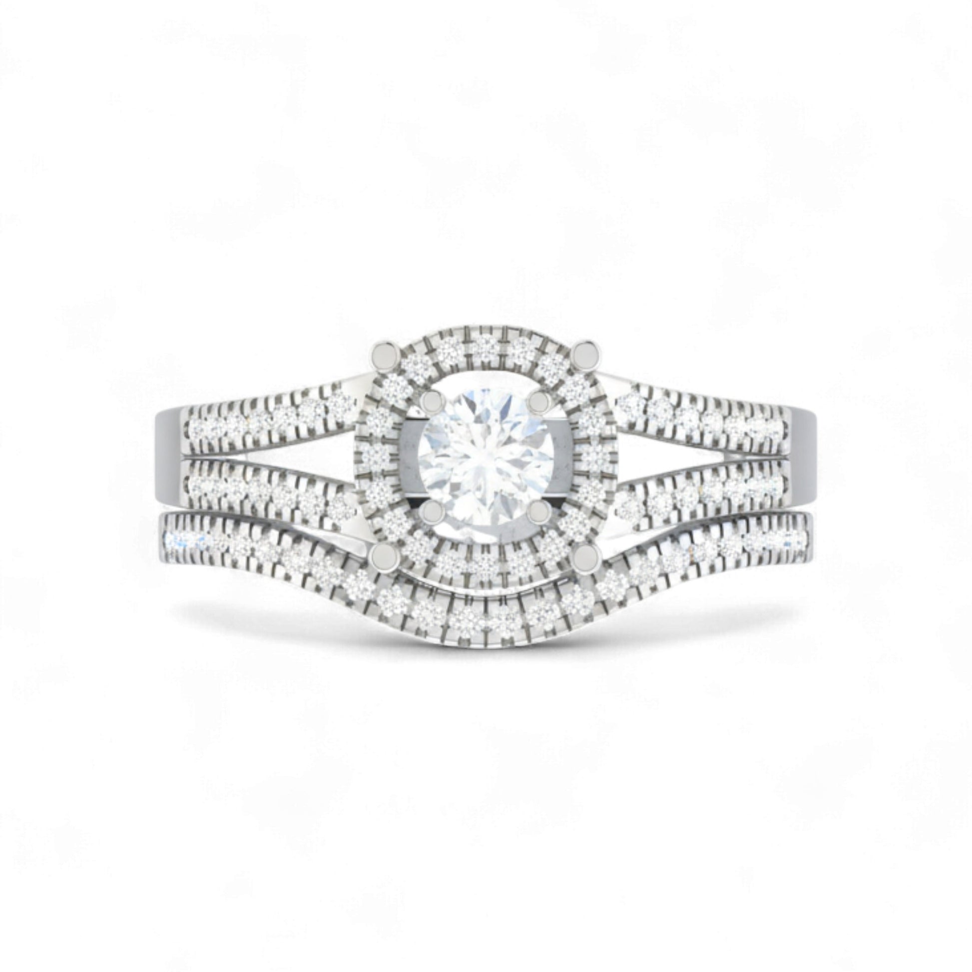 Diamond ring with a white background